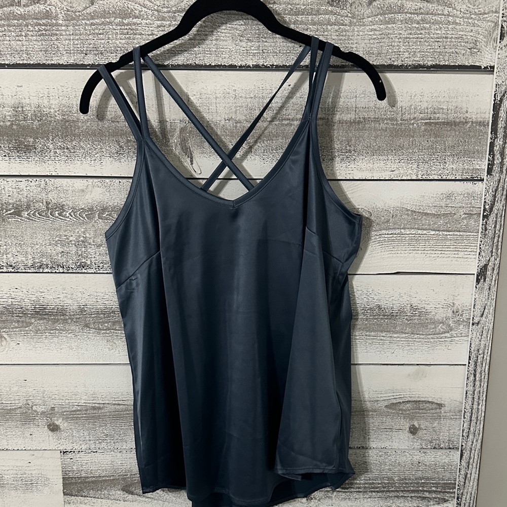 LuLaRoe Smoky Blue Camisole with Cross-Back